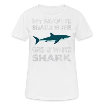 My Favorite Shark is the Great White Shark Design - Frauen T-Shirt atmungsaktiv - Weiß - Vorne - AI Model Female 172 dark (172cm)