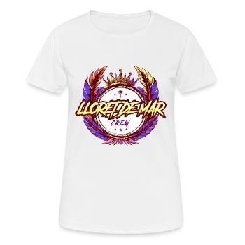 Lloret De Mar Crew Bunt - Frauen T-Shirt atmungsaktiv - Weiß - Vorne - AI Model Female 172 dark (172cm)