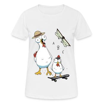 Chickens Pupils Start of School Children - Women's Breathable T-Shirt - white - Front - AI Model Female 172 dark (172cm)