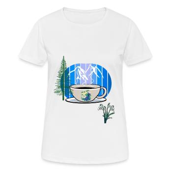 Années 80 Montagne Tasse à café des années 90 Autriche Tyrol - T-shirt respirant Femme - blanc - Devant - AI Model Female 172 dark (172cm)