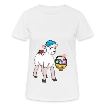 80s 90s Lamb Lambs Sheep Sheep Easter - Women's Breathable T-Shirt - white - Front - AI Model Female 172 dark (172cm)