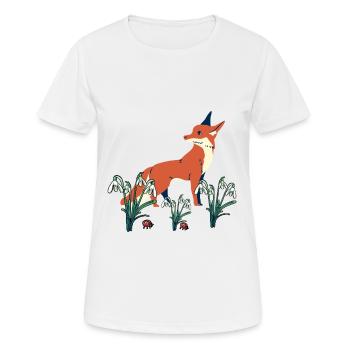Perce-neige printanier Renards Renards - T-shirt respirant Femme - blanc - Devant - AI Model Female 172 dark (172cm)