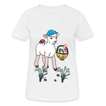 Mouton de Pâques Oeufs de Pâques Oeufs de Pâques Enfant Agneau de Pâques - T-shirt respirant Femme - blanc - Devant - AI Model Female 172 dark (172cm)