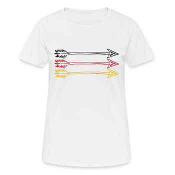 Archery Bogensport Deutschland Pfeil und Bogen - Frauen T-Shirt atmungsaktiv - Weiß - Vorne - AI Model Female 172 dark (172cm)