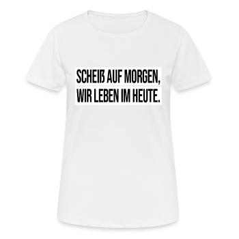 Apache Spruch Zitat - Frauen T-Shirt atmungsaktiv - Weiß - Vorne - AI Model Female 172 dark (172cm)