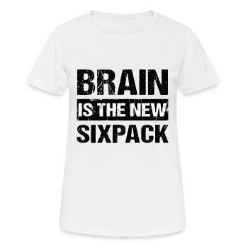 Brain est le nouveau sixpack Smart Schlau Clever Humor - T-shirt respirant Femme - blanc - Devant - AI Model Female 172 dark (172cm)