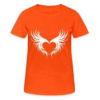 Heart Wing Angel - Women's Breathable T-Shirt - neon orange - Front - AI Model Female 172 dark (172cm)