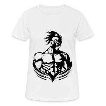 Gladiator Muskeln Spartaner Gym - Frauen T-Shirt atmungsaktiv - Weiß - Vorne - AI Model Female 172 dark (172cm)