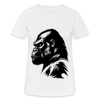 Gorilla Symbol Silhouette - Women's Breathable T-Shirt - white - Front - AI Model Female 172 dark (172cm)