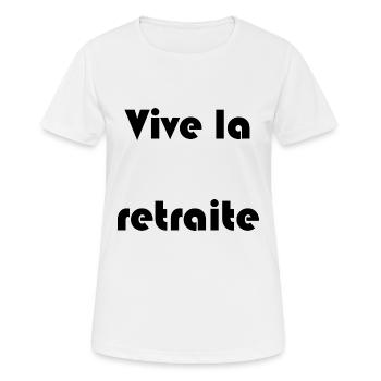 RUHESTAND. RUHESTAND. PENSIONIERT. RUHESTAND - Frauen T-Shirt atmungsaktiv - Weiß - Vorne - AI Model Female 172 dark (172cm)