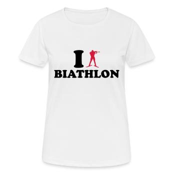 Biathlon - Frauen T-Shirt atmungsaktiv - Weiß - Vorne - AI Model Female 172 dark (172cm)