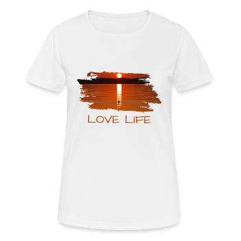 love life - Frauen T-Shirt atmungsaktiv - Weiß - Vorne - AI Model Female 172 dark (172cm)