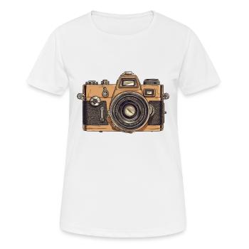 Vintage Analog Kamera - Frauen T-Shirt atmungsaktiv - Weiß - Vorne - AI Model Female 172 dark (172cm)
