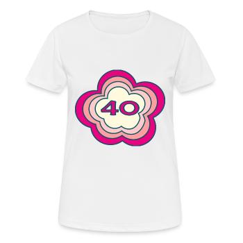 40. 40 JAHRE. 40-JÄHRIGES JUBILÄUM. GEBURTSTAG 40 JAHRE. - Frauen T-Shirt atmungsaktiv - Weiß - Vorne - AI Model Female 172 dark (172cm)