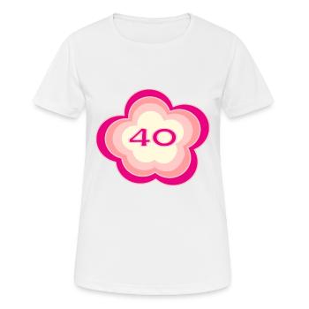 40 JAHRE. 40-JÄHRIGES JUBILÄUM. GEBURTSTAG 40 JAHRE. 40 - Frauen T-Shirt atmungsaktiv - Weiß - Vorne - AI Model Female 172 dark (172cm)