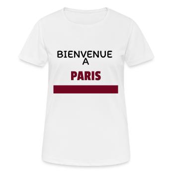 BIENVENUE à PARIS - T-shirt respirant Femme - blanc - Devant - AI Model Female 172 dark (172cm)
