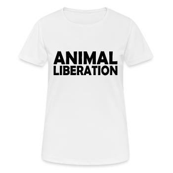 Animal liberation - Women's Breathable T-Shirt - white - Front - AI Model Female 172 dark (172cm)