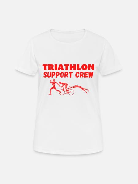 Triathlon Support Crew - Frauen T-Shirt atmungsaktiv - Weiß