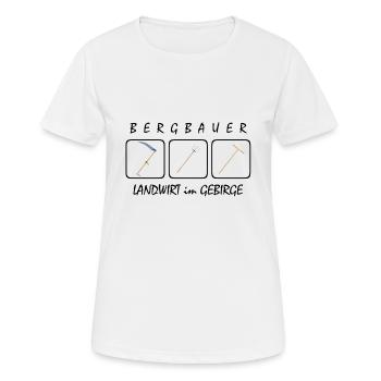 Bergbauer - Frauen T-Shirt atmungsaktiv - Weiß - Vorne - AI Model Female 172 dark (172cm)