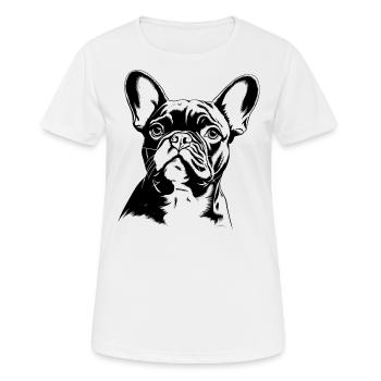 Französische Bulldogge - Frauen T-Shirt atmungsaktiv - Weiß - Vorne - AI Model Female 172 dark (172cm)
