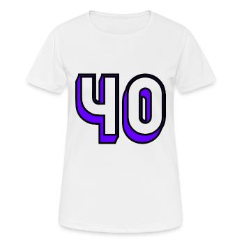 40. 40 JAHRE. 40-jähriges Jubiläum. GEBURTSTAG 40 JAHRE. - Frauen T-Shirt atmungsaktiv - Weiß - Vorne - AI Model Female 172 dark (172cm)