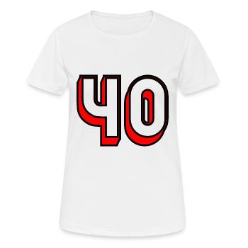 40. 40 JAHRE. 40-jähriges Jubiläum. GEBURTSTAG 40 JAHRE. - Frauen T-Shirt atmungsaktiv - Weiß - Vorne - AI Model Female 172 dark (172cm)