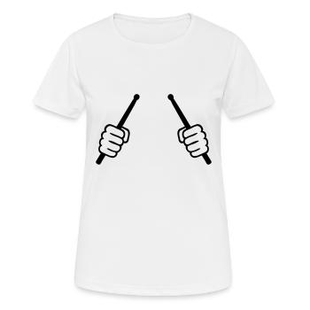 Drums - Women's Breathable T-Shirt - white - Front - AI Model Female 172 dark (172cm)