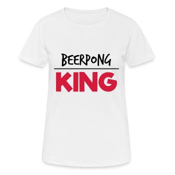 Beerpong King - Frauen T-Shirt atmungsaktiv - Weiß - Vorne - AI Model Female 172 dark (172cm)