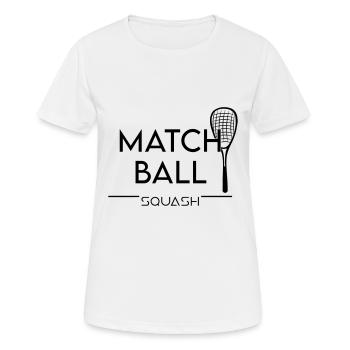 Squash: Match Ball - Women's Breathable T-Shirt - white - Front - AI Model Female 172 dark (172cm)