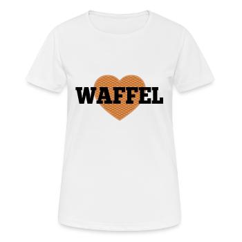 Waffel Love Herz - Frauen T-Shirt atmungsaktiv - Weiß - Vorne - AI Model Female 172 dark (172cm)