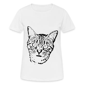 chat noir chat chaton doux cadeau de Noël - T-shirt respirant Femme - blanc - Devant - AI Model Female 172 dark (172cm)