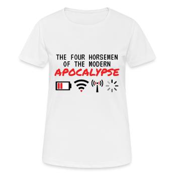 Les quatre cavaliers de l'apocalypse moderne - T-shirt respirant Femme - blanc - Devant - AI Model Female 172 dark (172cm)