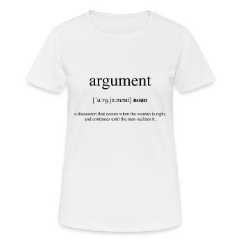 Argument Definition Dictionary - Frauen T-Shirt atmungsaktiv - Weiß - Vorne - AI Model Female 172 dark (172cm)