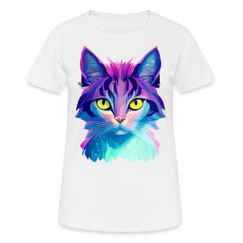 Katze Bunt - Frauen T-Shirt atmungsaktiv - Weiß - Vorne - AI Model Female 172 dark (172cm)