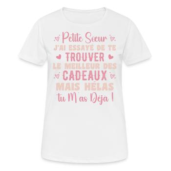 Little Sister Gift Funny Quote - Women's Breathable T-Shirt - white - Front - AI Model Female 172 dark (172cm)