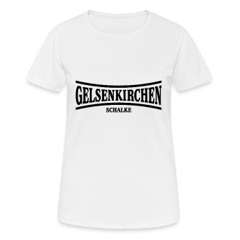 Gelsenkirchen Schalke - Frauen T-Shirt atmungsaktiv - Weiß - Vorne - AI Model Female 172 dark (172cm)