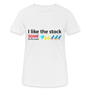 I like the stock, to the moon, stock market meme - Women's Breathable T-Shirt - white - Front - AI Model Female 172 dark (172cm)