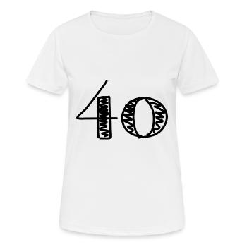 40. 40 JAHRE. 40-jähriges Jubiläum. GEBURTSTAG 40 JAHRE. - Frauen T-Shirt atmungsaktiv - Weiß - Vorne - AI Model Female 172 dark (172cm)