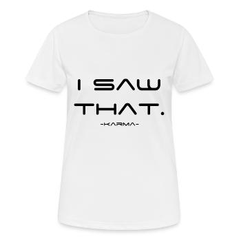 karma - Frauen T-Shirt atmungsaktiv - Weiß - Vorne - AI Model Female 172 dark (172cm)