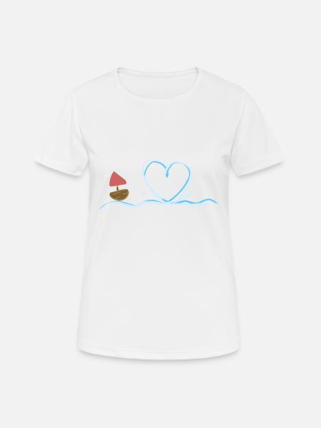 herz wasser schwimmen boot - Frauen T-Shirt atmungsaktiv - Weiß