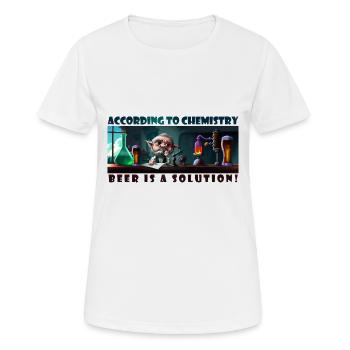 La bière est une solution - T-shirt respirant Femme - blanc - Devant - AI Model Female 172 dark (172cm)
