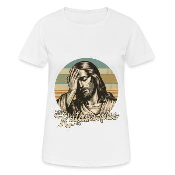 Jesus Digga Katastrophe - Frauen T-Shirt atmungsaktiv - Weiß - Vorne - AI Model Female 172 dark (172cm)