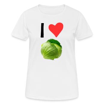 Ich liebe Kohl für Vegetarier - Frauen T-Shirt atmungsaktiv - Weiß - Vorne - AI Model Female 172 dark (172cm)