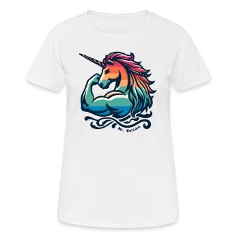 M. Licorne Athletic Fantasy Muscle Horse - T-shirt respirant Femme - blanc - Devant - AI Model Female 172 dark (172cm)