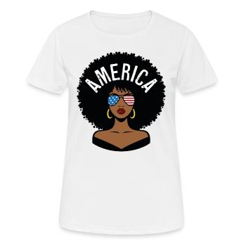 Amerika Afro - Frauen T-Shirt atmungsaktiv - Weiß - Vorne - AI Model Female 172 dark (172cm)