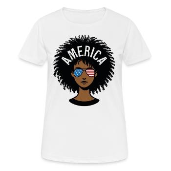Amerika Afro - Frauen T-Shirt atmungsaktiv - Weiß - Vorne - AI Model Female 172 dark (172cm)