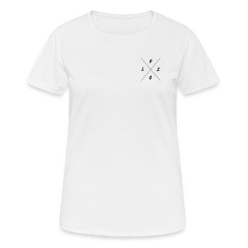DLZG - Die Linke zum Gruss Motorrad - Frauen T-Shirt atmungsaktiv - Weiß - Vorne - AI Model Female 172 dark (172cm)