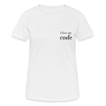 J’adore mon code - T-shirt respirant Femme - blanc - Devant - AI Model Female 172 dark (172cm)