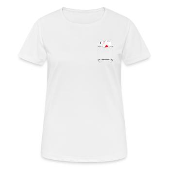 Brusttasche ASS - Frauen T-Shirt atmungsaktiv - Weiß - Vorne - AI Model Female 172 dark (172cm)