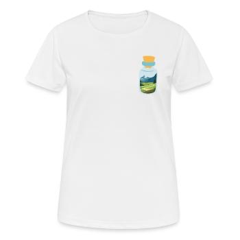 Message in a bottle with mountains - Women's Breathable T-Shirt - white - Front - AI Model Female 172 dark (172cm)